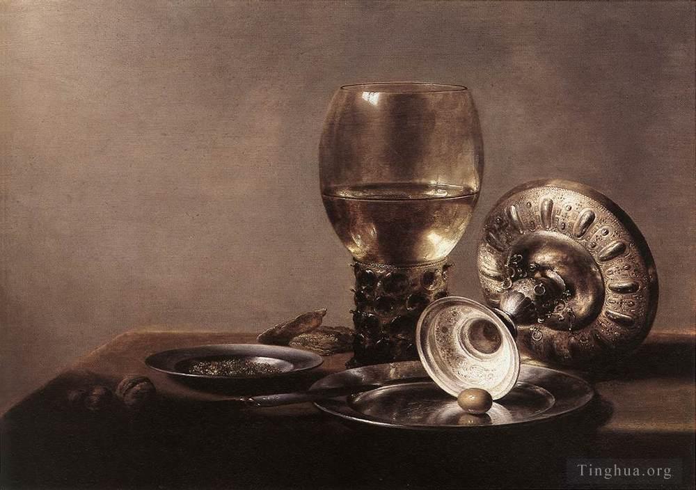 彼特·克莱茨作品《静物与酒杯和银碗》