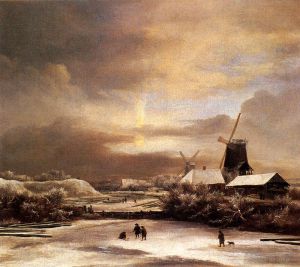 艺术家彼得·德·霍赫作品《Ruisdael,Jacob,Issaksz,Van,冬季景观》