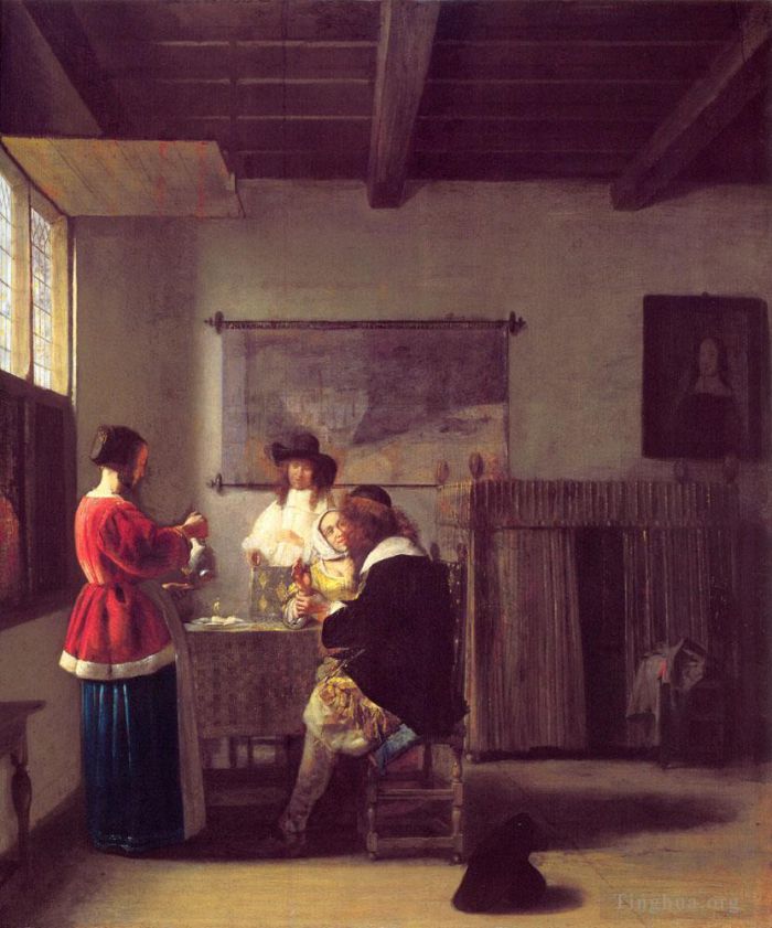 彼得·德·霍赫 的油画作品 -  《访问》