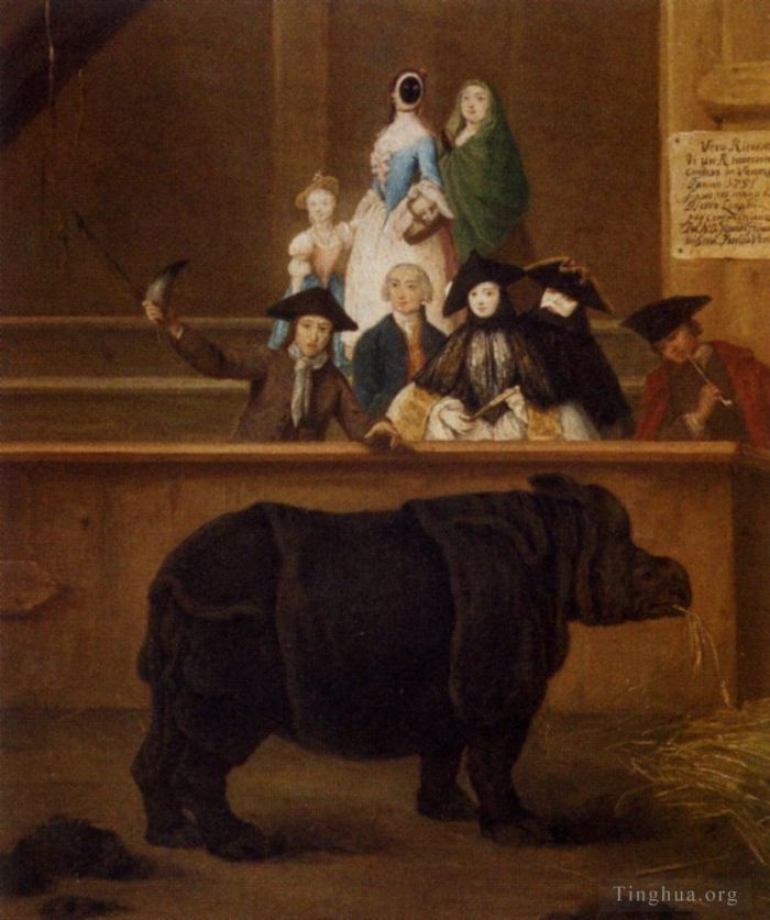 彼得罗·隆吉 的油画作品 -  《犀牛》