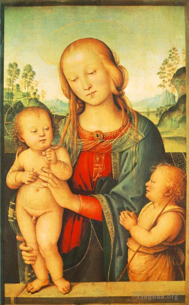 彼得·佩鲁吉诺 的油画作品 -  《麦当娜与孩子和小圣约翰,1505》