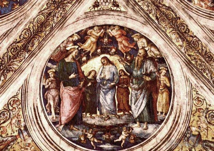 彼得·佩鲁吉诺 的各类绘画作品 -  《施洗者与伪装成老人的撒旦之间的基督,15078》