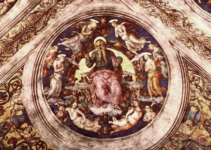 彼得·佩鲁吉诺 的各类绘画作品 -  《创造主上帝和天使》