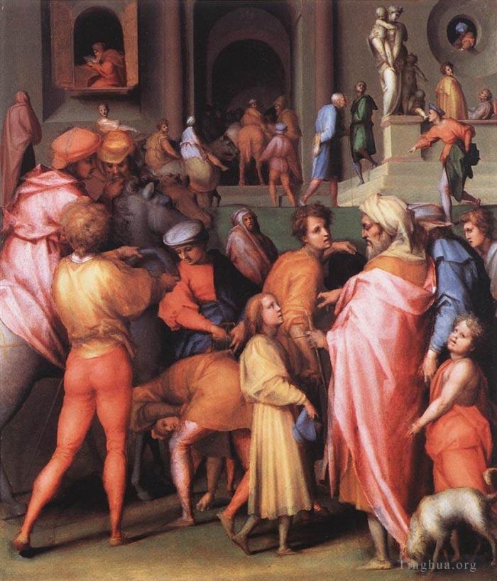 雅各布·达·蓬托尔莫 的油画作品 -  《约瑟被卖给波提乏》