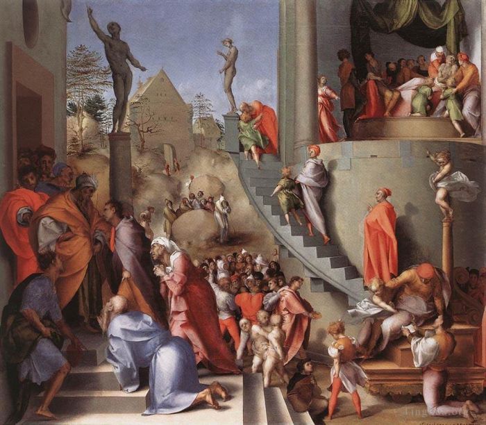 雅各布·达·蓬托尔莫 的油画作品 -  《约瑟在埃及》