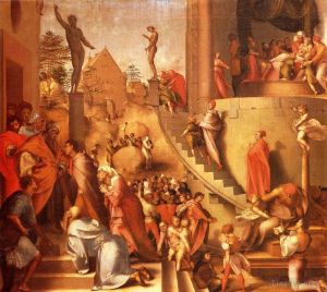 艺术家雅各布·达·蓬托尔莫作品《约瑟与雅各在埃及》