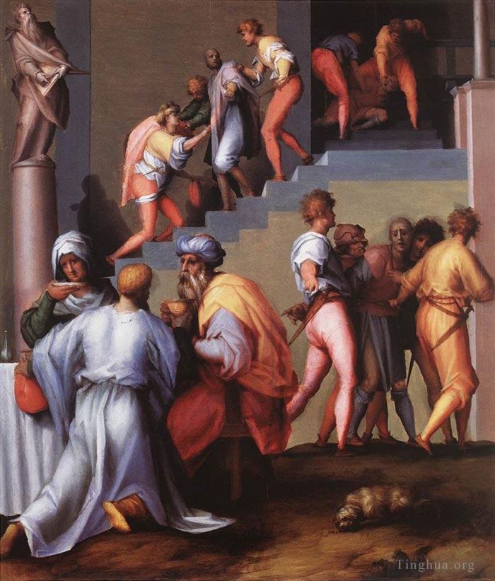 雅各布·达·蓬托尔莫 的油画作品 -  《面包师的惩罚》