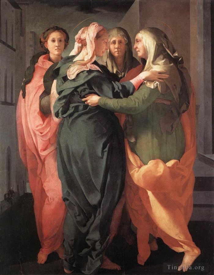 雅各布·达·蓬托尔莫 的油画作品 -  《探访,1528》