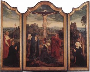 艺术家昆丁·马西斯作品《十字架上的基督与捐赠者》