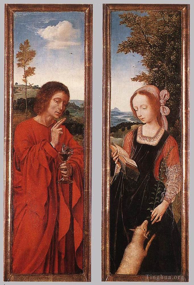昆丁·马西斯 的油画作品 -  《施洗者约翰和圣艾格尼丝》