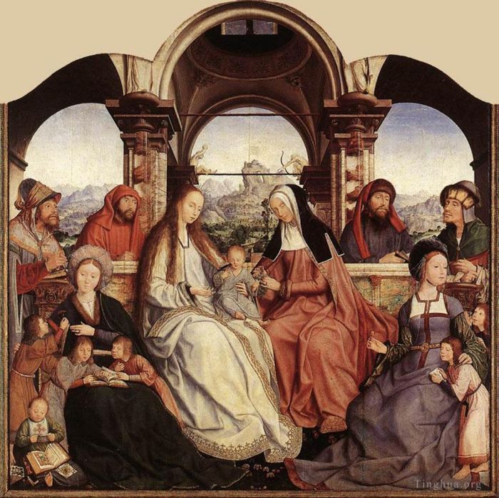 昆丁·马西斯 的油画作品 -  《圣安妮祭坛画中央面板》