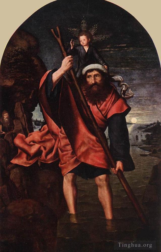 昆丁·马西斯 的油画作品 -  《圣克里斯托弗》