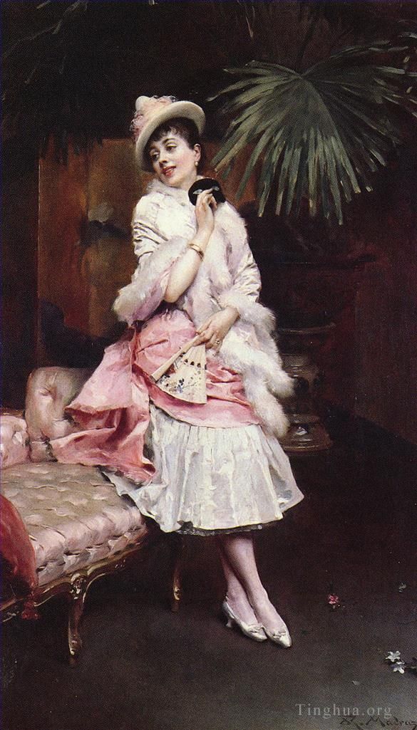 雷蒙多·德·马德拉索·加雷特 的油画作品 -  《戴面具的女士》