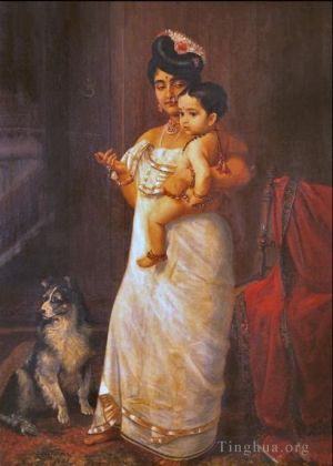 艺术家拉加·拉维·维马作品《爸爸来了,1893》