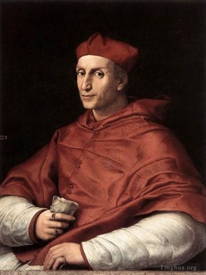 艺术家拉斐尔作品《红衣主教比比埃纳的肖像》
