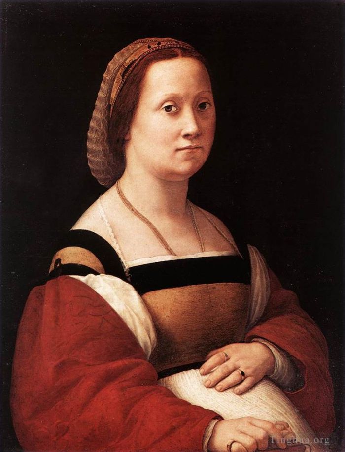 拉斐尔 的油画作品 -  《一个女人的肖像,La,Donna,Gravida》