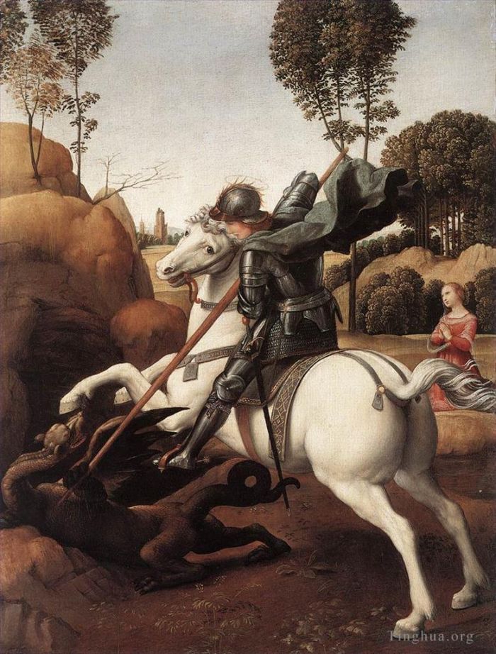 拉斐尔 的油画作品 -  《圣乔治与龙》
