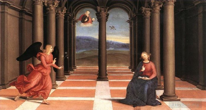 拉斐尔 的油画作品 -  《天使报喜奥狄祭坛普雷德拉》