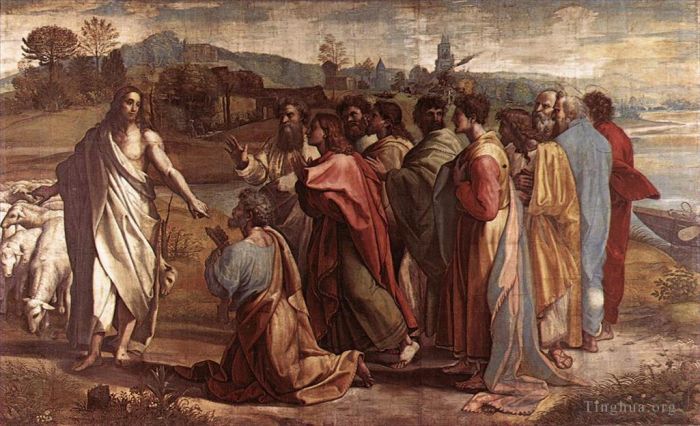 拉斐尔 的油画作品 -  《钥匙的移交》