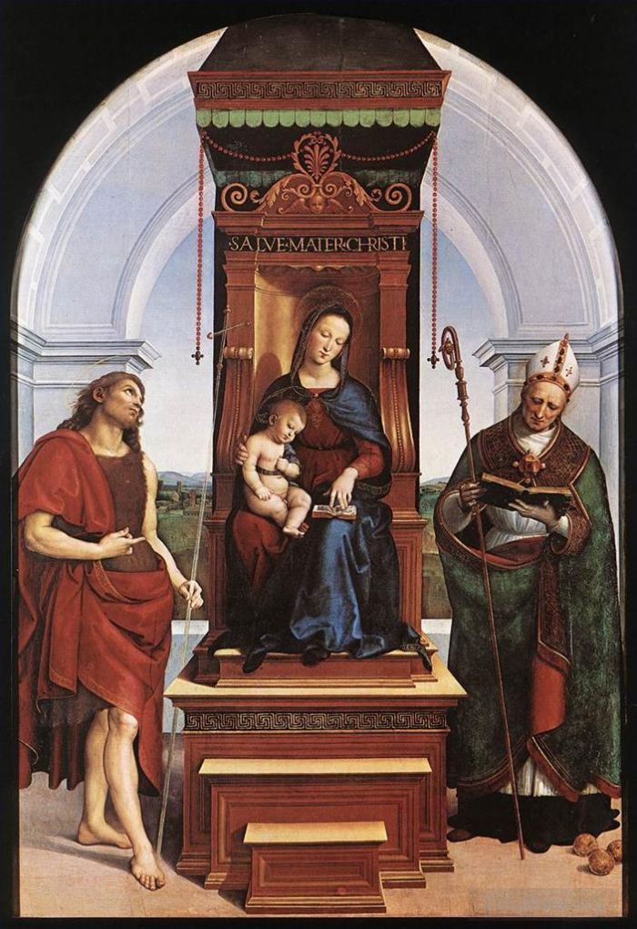 拉斐尔 的各类绘画作品 -  《麦当娜和孩子安赛德祭坛画》