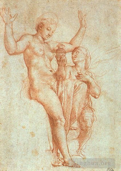 拉斐尔 的各类绘画作品 -  《普赛克向维纳斯献上冥河之水》
