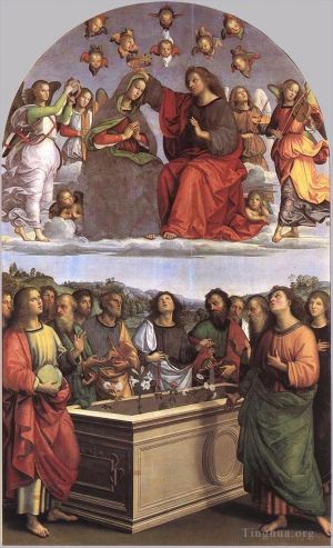 艺术家拉斐尔作品《圣母奥迪祭坛加冕》