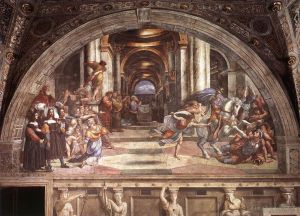 艺术家拉斐尔作品《赫利奥多罗斯被逐出圣殿》