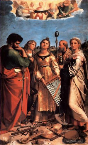 艺术家拉斐尔作品《圣塞西莉亚祭坛画》