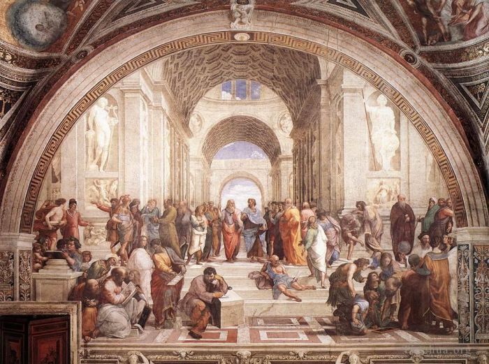 拉斐尔 的各类绘画作品 -  《雅典学院》