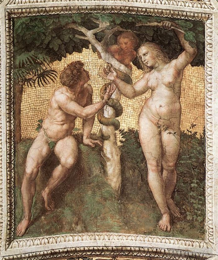 拉斐尔 的各类绘画作品 -  《亚当和夏娃签名节》