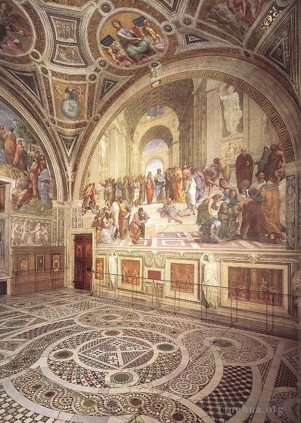 拉斐尔 的各类绘画作品 -  《签名节,(Stanza,della,Segnatura),景观》