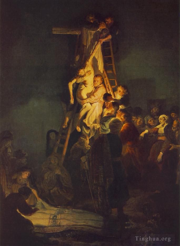 伦勃朗·范·莱因 的油画作品 -  《从十字架上下来》