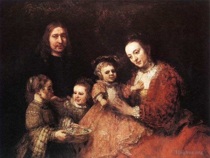 伦勃朗·范·莱因 的油画作品 -  《家庭组》