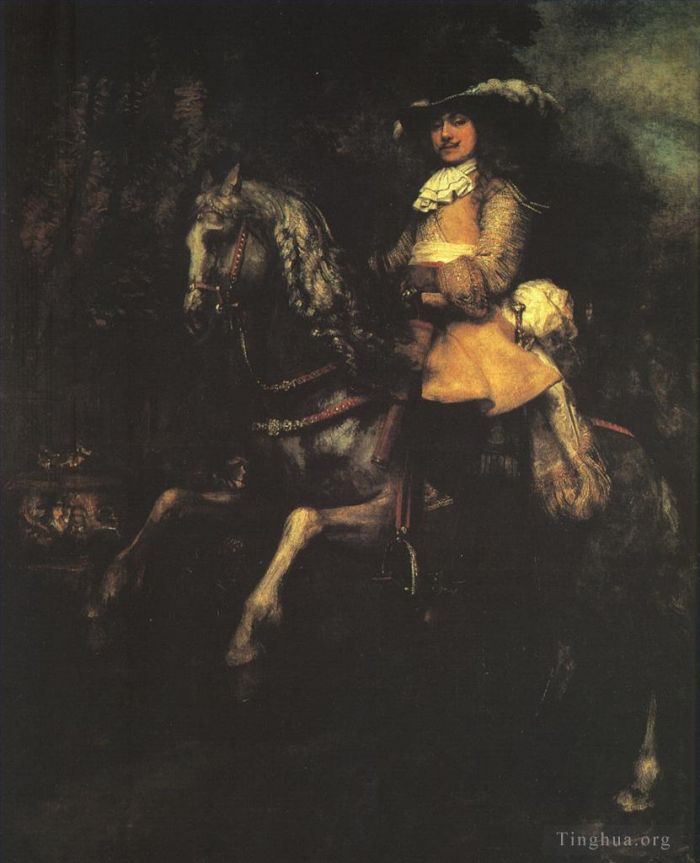 伦勃朗·范·莱因 的油画作品 -  《马背上的弗雷德里克·里赫尔》