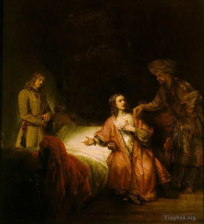 伦勃朗·范·莱因 的油画作品 -  《约瑟被波提乏的妻子控告》