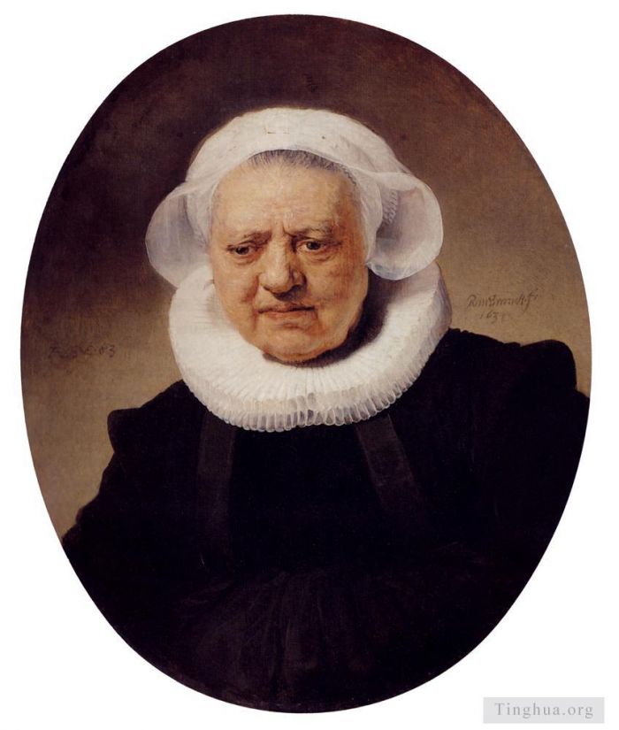 伦勃朗·范·莱因 的油画作品 -  《八十三岁女人的肖像》