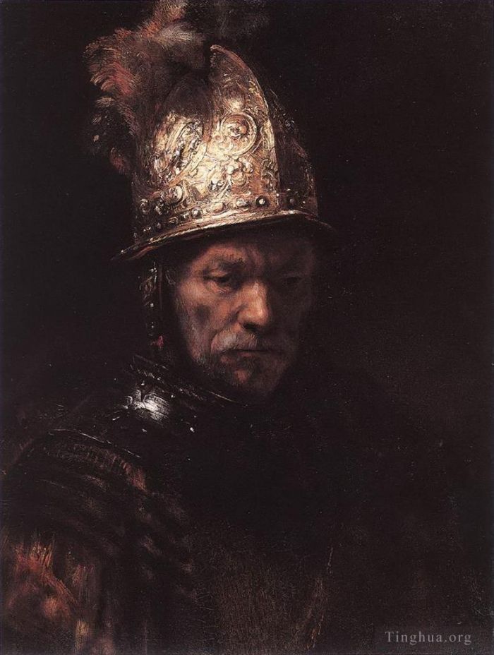 伦勃朗·范·莱因 的油画作品 -  《金盔男子肖像》