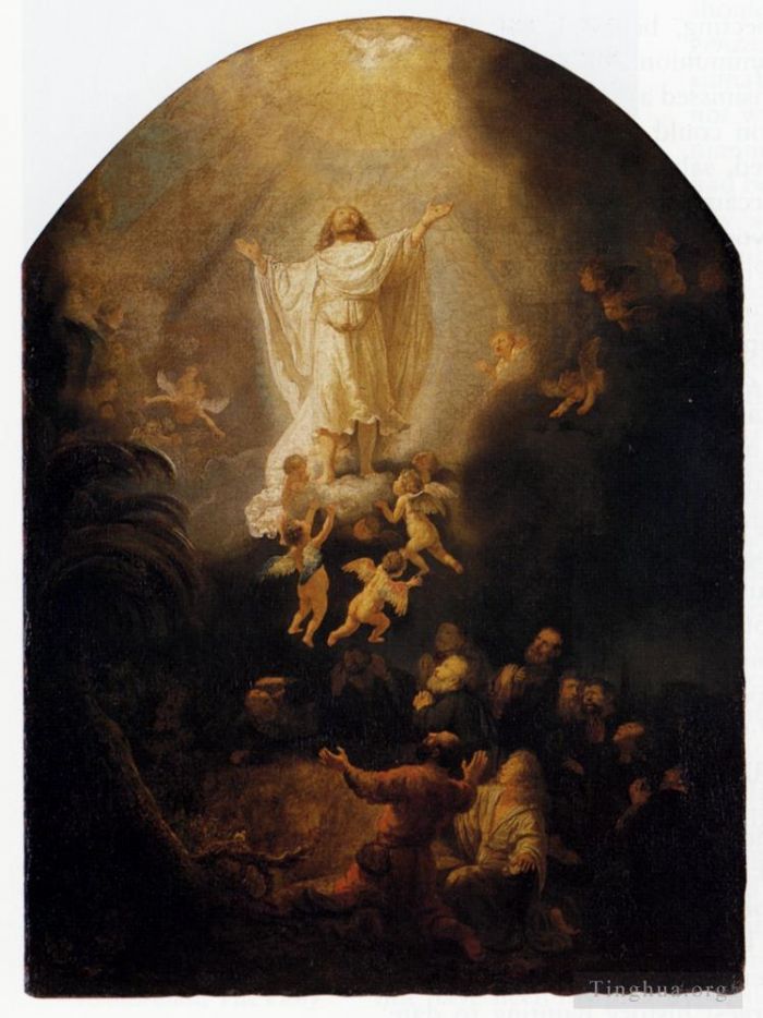 伦勃朗·范·莱因 的油画作品 -  《基督的升天》