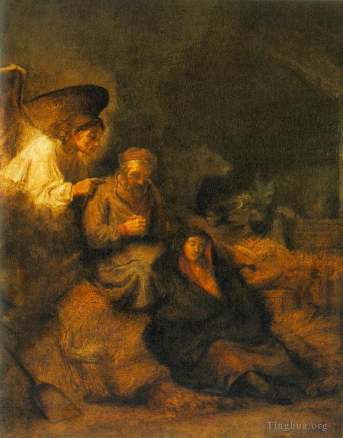 伦勃朗·范·莱因 的油画作品 -  《圣约瑟夫之梦》