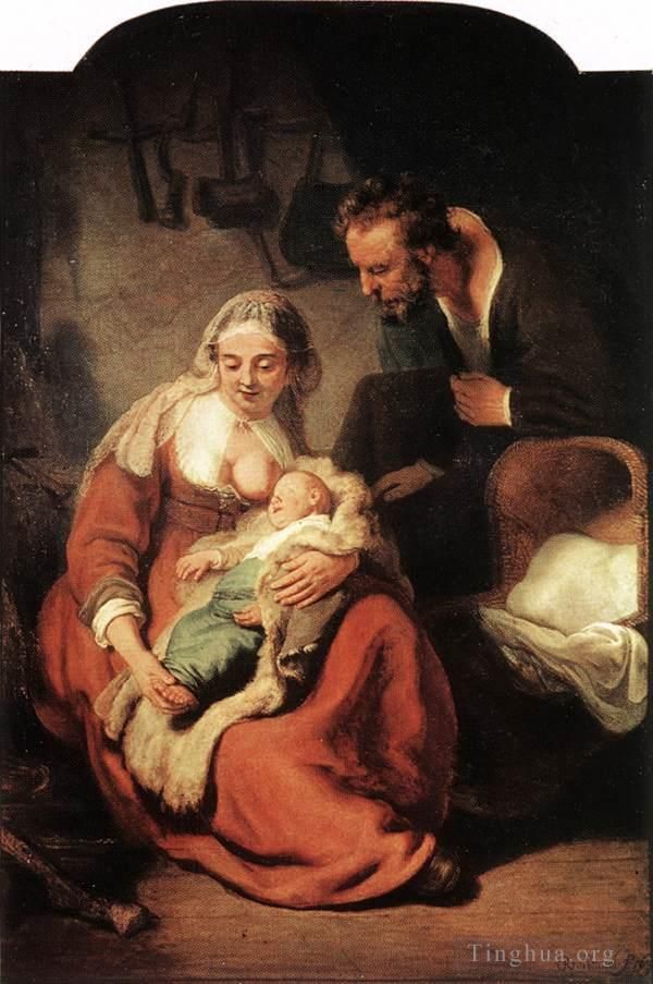 伦勃朗·范·莱因 的油画作品 -  《圣家庭》
