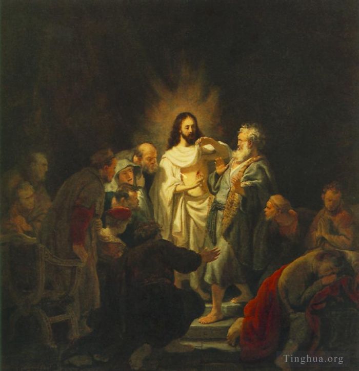 伦勃朗·范·莱因 的油画作品 -  《圣托马斯的怀疑》