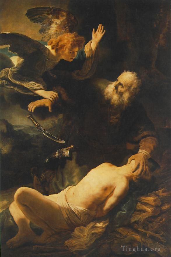 伦勃朗·范·莱因 的油画作品 -  《亚伯拉罕的牺牲》