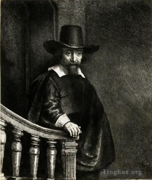 伦勃朗·范·莱因 的各类绘画作品 -  《以法莲奖金犹太医生,SIL》