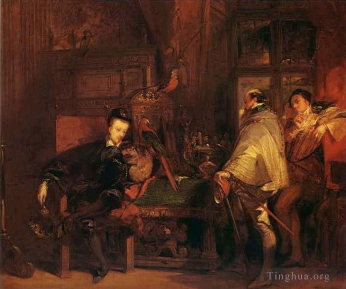 理查德·帕克斯·波宁顿 的油画作品 -  《亨利三世和英国大使》