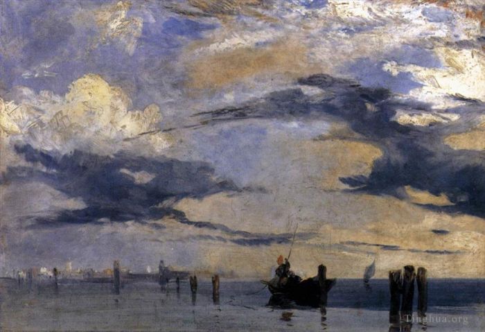 理查德·帕克斯·波宁顿 的油画作品 -  《亚得里亚海,理查德·帕克斯·博宁顿》