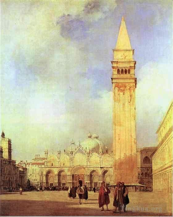 理查德·帕克斯·波宁顿 的油画作品 -  《圣马可广场,威尼斯》