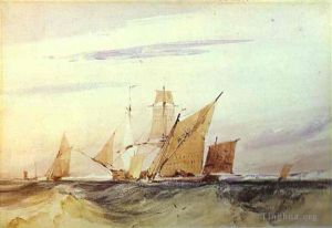 艺术家理查德·帕克斯·波宁顿作品《肯特郡海岸运输,182理查德·帕克斯·博宁顿》