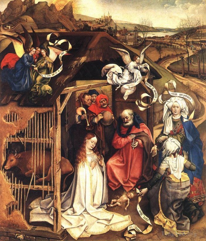 罗伯特·康宾 的油画作品 -  《耶稣诞生》