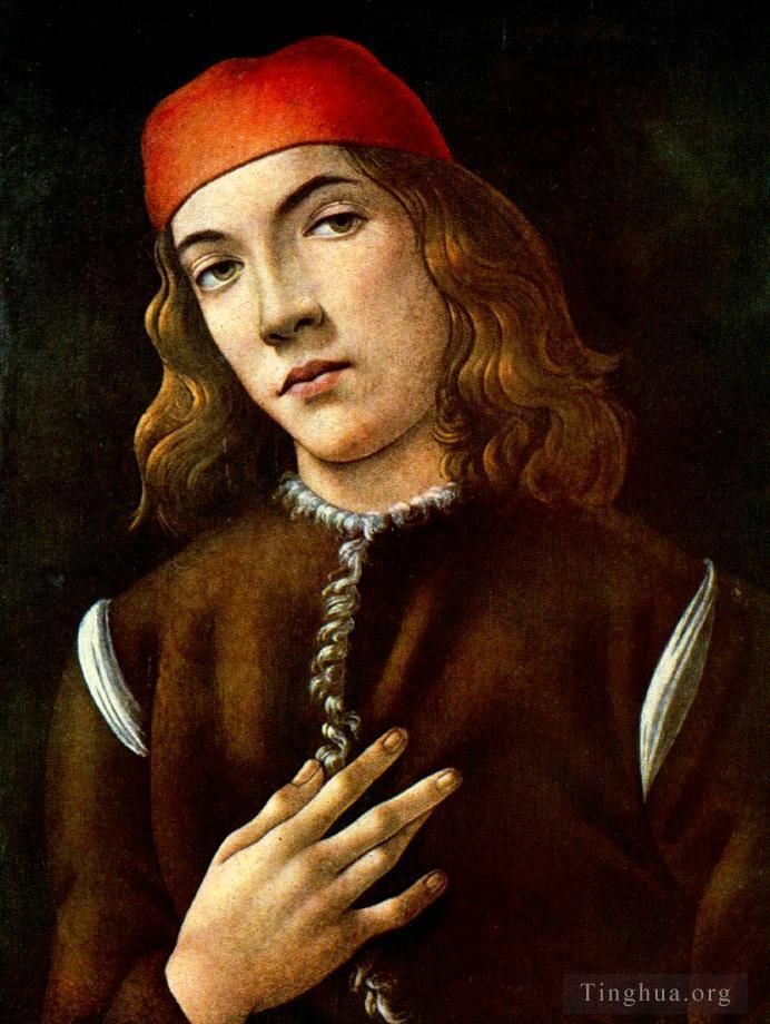 桑德罗·波提切利 的各类绘画作品 -  《一个年轻人的肖像,1483》