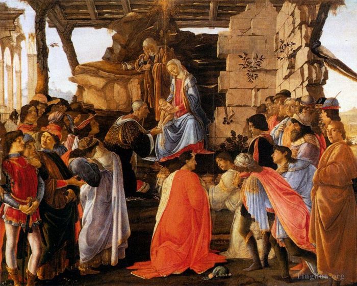 桑德罗·波提切利 的各类绘画作品 -  《萨德罗对贤士的崇拜》